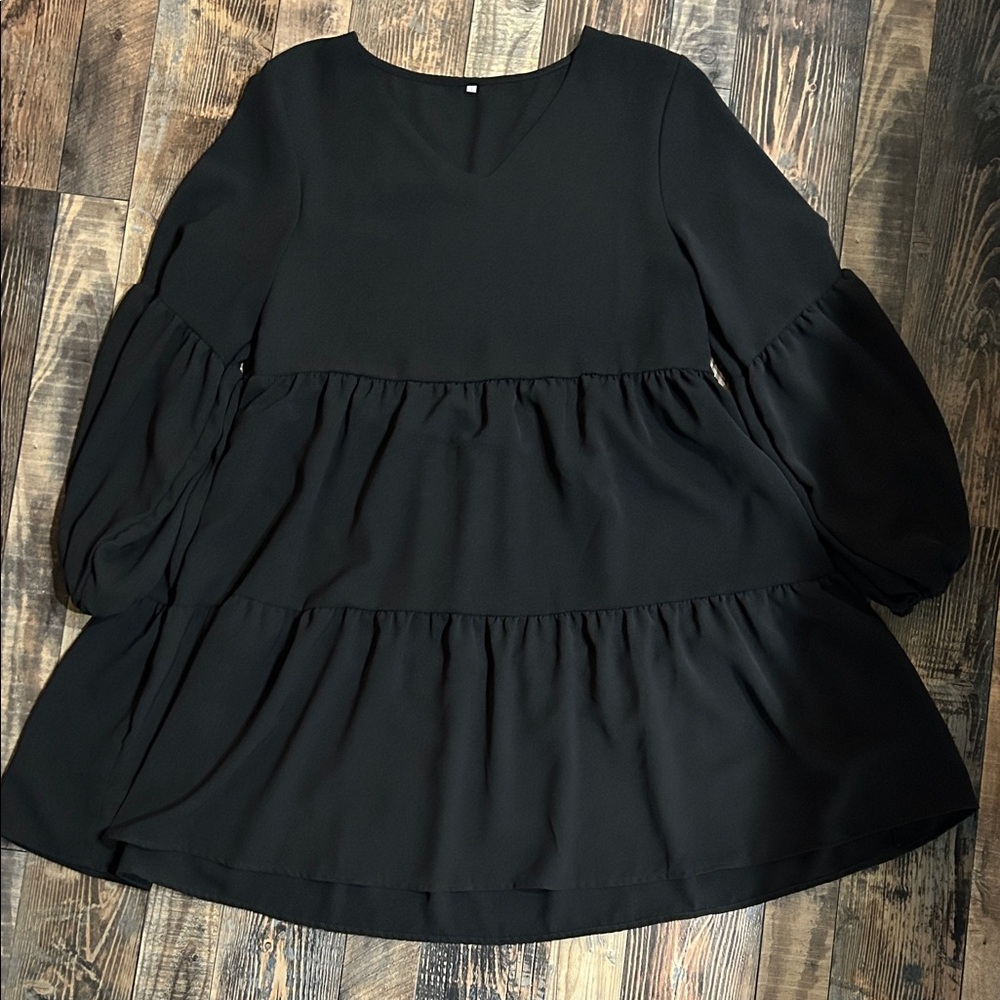 Elegant Black Tiered Dress
